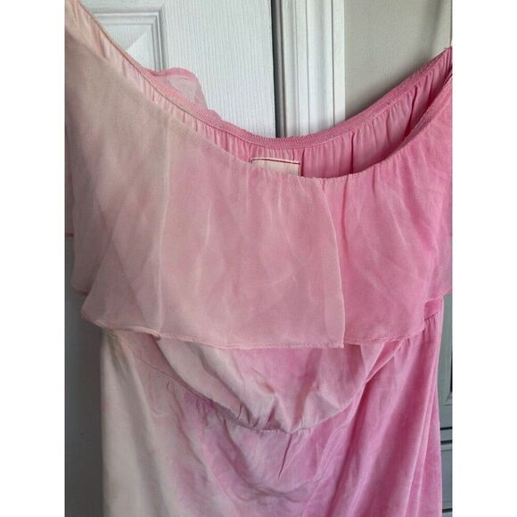 Gypsy 05 Pink Beige Silk Strapless Maxi Dress Boho Beach Resortwear Women's Med - Picture 5 of 7